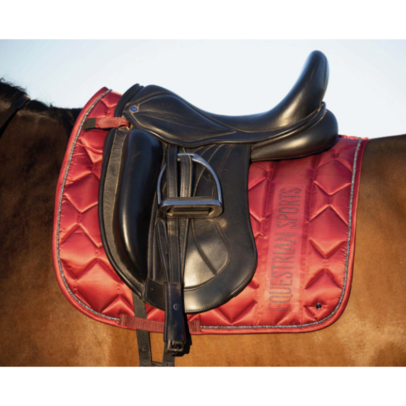 QHP Gloss Saddle Pad - Burgundy-1